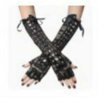 Чорні мереживні рукавички з корсетною шнурівкою, стиль вінтаж. Чорні мереживні рукавички з корсетною шнурівкою, стиль вінтаж.