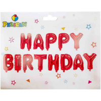Набор из 13 шаров-букв, HAPPY BIRTHDAY 40см, красный
