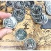 Пиратская монета "Серебряный клад" 1 шт. 3,5 см.
