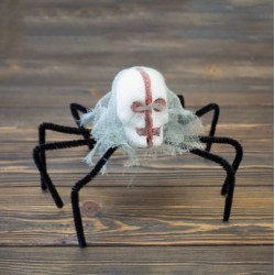 Павук готичний череп 30см (чорний)