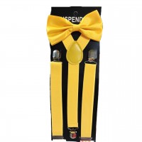 Підтяжки і метелик Y-подібні 2.5 см, 3 кліпси — жовті