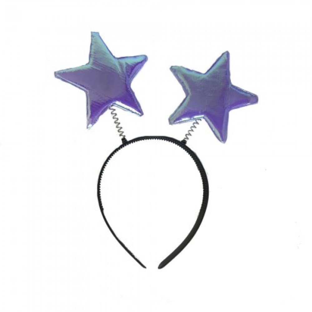 Ободок новогодний Звездочки на пружинках (фиолетовые)