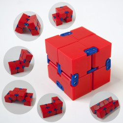 Кубик антистрес Infinity Cube (червоний з синім1276)