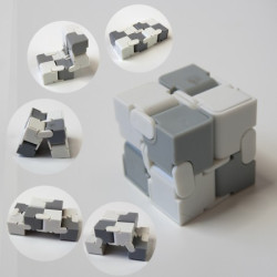 Кубик антистрес Infinity Cube (білий з сірим 1274)