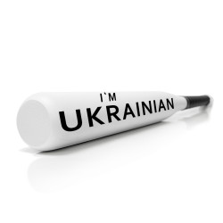 Бейсбольная бита "I'm Ukrainian", белого цвета