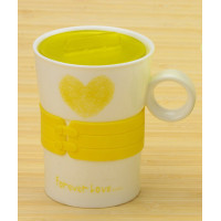 Чашка сердечко Forever Love жовта (CYD050-1a)