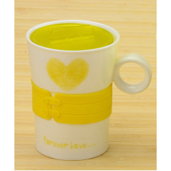 Чашка сердечко Forever Love жовта (CYD050-1a)