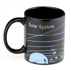 Чашка с терморисунком Карта Мира голубая Solar System Chameleon (TK41)