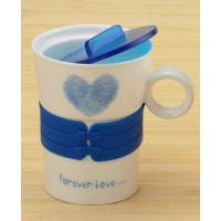 Чашка сердечко Forever Love синяя (CYD050-1C)