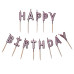 Свечи для торта Happy Birthday (розовое золото)