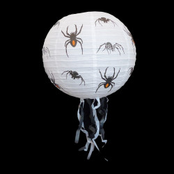 Декор подвесной (40см) белый с пауками
