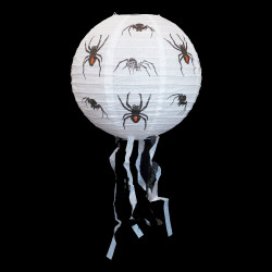Декор подвесной (30см) белый с пауками