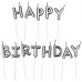 Свечи для торта Happy Birthday (серебряные)