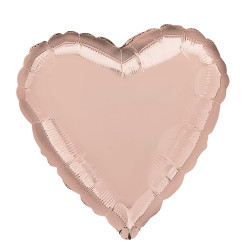 Шарик (45см) Сердечко розовое золото