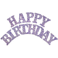 Святкова гірлянда Happy Birthday з гліттером (фіолетова)