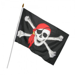 Пиратский Флаг 45х30см с пластиковой ручкой №2