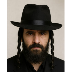 Еврейская шапка Rabbi Classic с пейсами из фетра