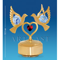 AR-3674/3 Фігурка музична "Серце з голубами" з цв.кр. (Юніон)