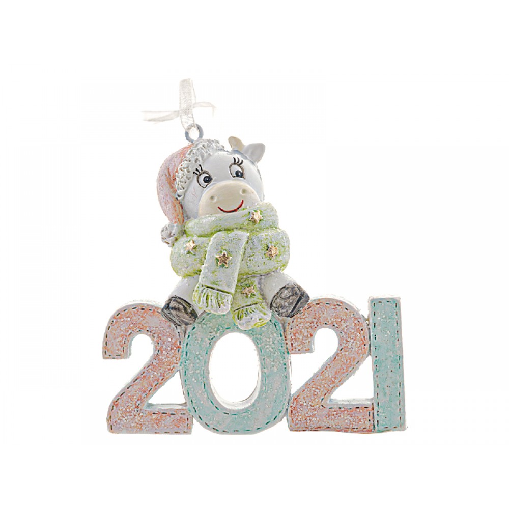 Фигурка декоративная "Коровка 2021" 8,5х8,5см 192-100