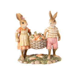Фигурка декоративная "Кролики с урожаем" 16см 192-222