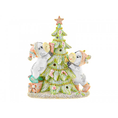 Фигурка декоративная "Елка с коровками" 12,5х7х15см 192-092
