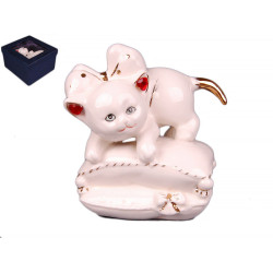 Фігурка декоративна "Кошеня на подушці" 10 см 101-599