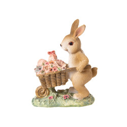 Фигурка декоративная "Кролик с цветами" 11,5см 192-219