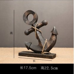 Декоративна статуетка якір бронзова, бронзовий, 17,5 см × 22,5 см, смола