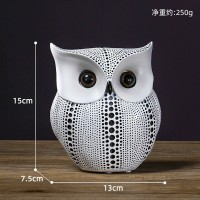 Статуэтка сова белая в черный горошек, 15 см