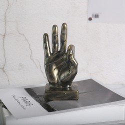 Статуетка жесту «ок» мідна для дому, мідний, 8 × 6 × 17 см, синтетична смола