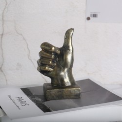 Статуетка жесту «палець вгору» мідна для дому, мідний, 9,5 × 6 × 15,5 см