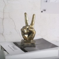 Статуетка жесту «перемога» мідна для дому, мідний, 7,5 × 6 × 17 см Статуетка жесту «перемога» мідна для дому, мідний, 7,5 × 6 × 17 см