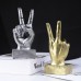 Статуетка жесту «перемога» мідна для дому, мідний, 7,5 × 6 × 17 см