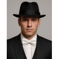 Біла чоловіча краватка-метелик для гангстерської вечірки 1920-х років Біла чоловіча краватка-метелик для гангстерської вечірки 1920-х років