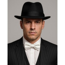 Біла чоловіча краватка-метелик для гангстерської вечірки 1920-х років Біла чоловіча краватка-метелик для гангстерської вечірки 1920-х років