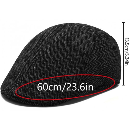 Черная мужская кепка Gatsby 1920-х с окружностью 60 см
