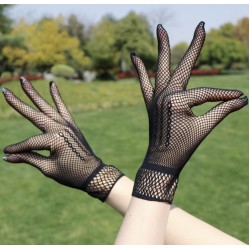 Черные перчатки-сеточка без кружева для вечеринок Черные перчатки-сеточка без кружева для вечеринок