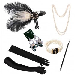 Набор аксессуаров для гангстерской вечеринки, чёрно-белый, 6 предметов