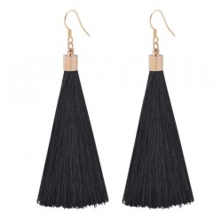 Чёрные серьги-кисти с золотистой фурнитурой для гангстерской вечеринки