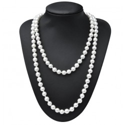 Довге намисто з скляного перлів 150 см для вечірки в стилі Гетсбі Довге намисто з скляного перлів 150 см для вечірки в стилі Гетсбі