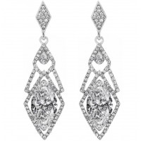 Длинные серебристые серьги с крупным кристаллом в стиле Гэтсби для гангстерской вечеринки Длинные серебристые серьги с крупным кристаллом в стиле Гэтсби для гангстерской вечеринки