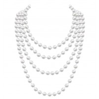 Довге перлове намисто 180 см для гангстерської вечірки Довге перлове намисто 180 см для гангстерської вечірки