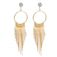 Довгі золотисті сережки-кільця для гангстерської вечірки Довгі золотисті сережки-кільця для гангстерської вечірки