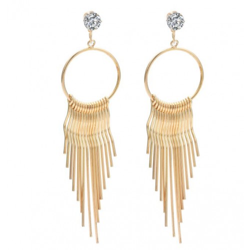 Довгі золотисті сережки-кільця для гангстерської вечірки