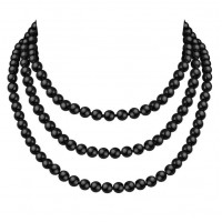 Гангстерские чёрные бусы из стеклянного жемчуга 150 см Гангстерские чёрные бусы из стеклянного жемчуга 150 см