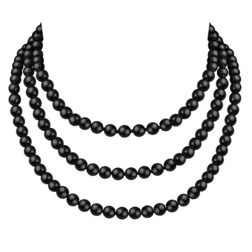 Гангстерские чёрные бусы из стеклянного жемчуга 150 см