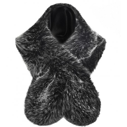 Глянцева хутряна накидка в стилі 1920-х, чорнобіла – для вечірок, фотосесій та тематичних образів