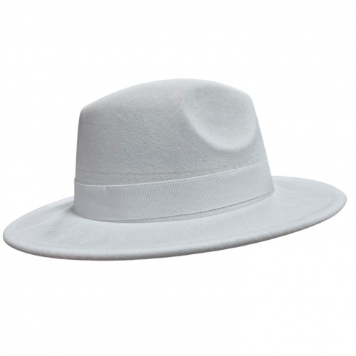 Капелюх у стилі Гетсбі білий з білим з бантом