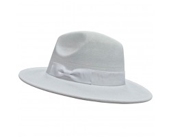 Капелюх у стилі Гетсбі білий з білим з бантом