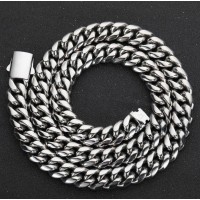 Мужская цепь кубинское плетение Cuban Chain 8 мм, 66 см, нержавеющая сталь